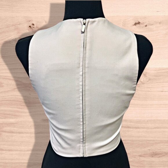 Elizabeth and James Cropped Sleeveless Top Back Zip Round Neck Blouse Shirt Smal - Picture 4 of 12